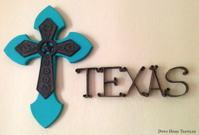 Craft, tourquoise cross, wooden cross, southern cross, texas decor